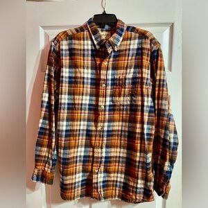 Men’s Red Head Size Large Plaid Button-Down Shirt